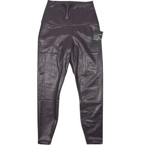 90 Degree by Reflex Women Dark Cherry Leatherette Super Hi-Rise Leggings AW79316